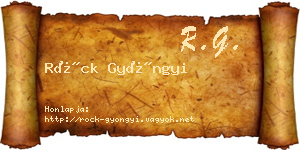 Röck Gyöngyi névjegykártya